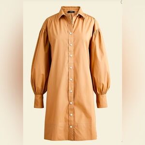 ❤️J Crew Puff-sleeve cotton poplin mini shirt dress